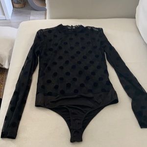 Mesh polkadot bodysuit